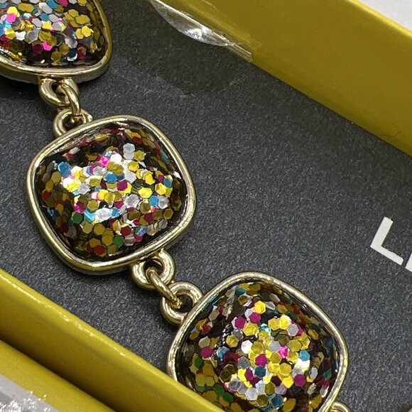 Liz Claiborne Bracelet Sparkly Multicolor Goldtone New in Box - Picture 3 of 5